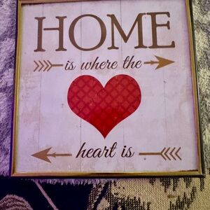 Gold and Red Heart Wall Decor